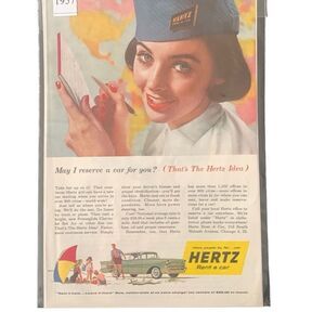 Vintage 1957 Hertz May I Rent a Car For You Ad Advertisement